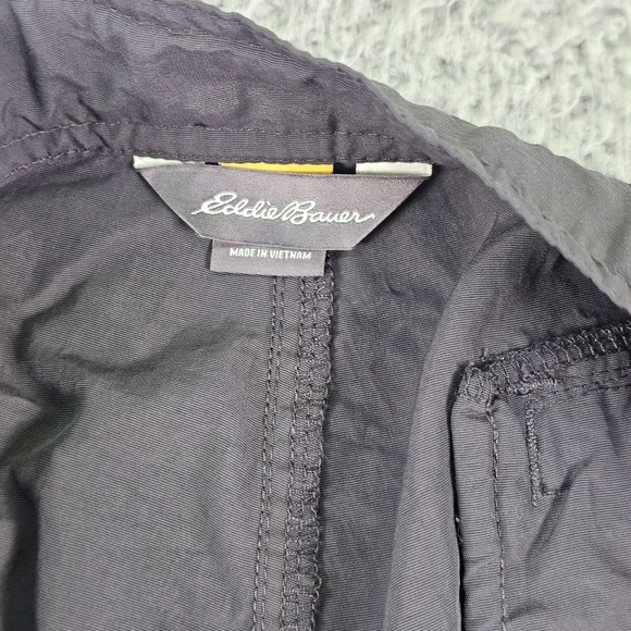 Eddie Bauer Pants Mens XL 30 Gray Convertible Cargo Hiking Zip Off Nylon Belted - Picture 10 of 14